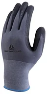 Rękawice robocze - DeltaPlus VE727NO07 Poliamid Elastan Rękawice dziane z delikatnej dzianiny - powierzchnia dłoni nitryl/PU + wypustki, szaro-czarne, rozmiar 07 404698 - miniaturka - grafika 1
