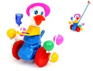 Pchacze - LAZUR-MIX Kaczor z dzwonkiem do pchania LAZUR - miniaturka - grafika 1