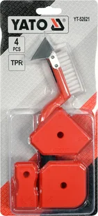 Yato 3 SZPACHELKI DO SILIKONU I SZCZOTKA Z METALOWYM SKROBAKIEM DO FUG YT-52621 YATO YT-52621 - Narzędzia glazurnicze - miniaturka - grafika 3