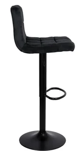 Krzesło barowe ARAKO BLACK aksamitne czarne VELVET - Taborety i hokery - miniaturka - grafika 4