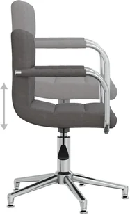 Fotel biurowy, krzesło biurowe vidaXL Obrotowe krzesło biurowe, ciemnoszare, tapicerowane tkaniną 334730 - Fotele i krzesła biurowe - miniaturka - grafika 7