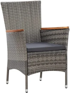 vidaXL 5-cz. zestaw mebli ogrodowych z poduszkami, rattan PE, szary - Meble ogrodowe - miniaturka - grafika 5