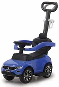 Jeździki dla dzieci - Jamara 460462 zjeżdżalnia VW T-ROC 3 w 1, bagażnik, drążek do pchania i trzymania z funkcją kierownicy, oparcie, boczne pałąki ochronne, wysuwany podnóżek, dźwięk/klakson na kierownicy, niebieski - miniaturka - grafika 1