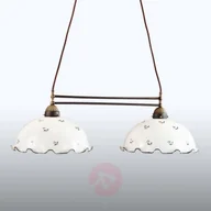 Lampy sufitowe - Kolarz Lampa wisząca Nonna na belce biało-niebieska - miniaturka - grafika 1