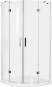Kabiny prysznicowe - Omnires Manhattan 90x90 profil chrom szkło transparentne  powłoka 3M ADF94XLUXT - miniaturka - grafika 1