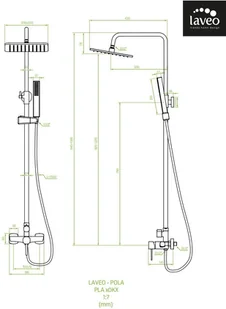 Laveo Kolumna natryskowa z baterią chromowa PLA 00KX - Zestawy prysznicowe - miniaturka - grafika 4