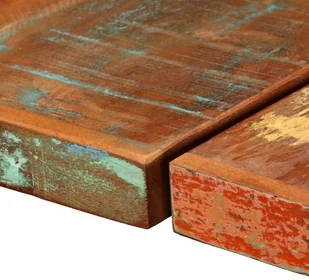 vidaXL Zestaw mebli barowych z drewna odzyskanego i skóry, 7 szt. - Stoły z krzesłami - miniaturka - grafika 6