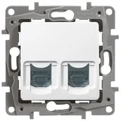 Gniazdka elektryczne - Legrand Niloe Gniazdo telefon + komputer 1xRJ12+RJ45 biały 764570 764570 - miniaturka - grafika 1