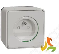 Gniazdka elektryczne - Schneider Electric MUREVA STYL Gniazdo 1 pojedyncze z uziemieniem 2P+PE IP55 białe MUR39030 MUR39030/SCH - miniaturka - grafika 1