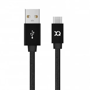 Xqisit Kabel Sznurkowy antysplątaniowy USB-C Typu C 180cm CZARNY TWORZYWO SZTUCZNE 40662 - Kable USB - miniaturka - grafika 4