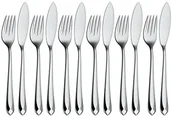 Zestawy sztućców - WMF ryba zestaw sztućców 12-częściowy Jette ryba widelec nóż do ryb Cromargan nierdzewna stal szlachetna polerowana na niezwykle odporna na zadrapania 12.7435.6346 - miniaturka - grafika 1