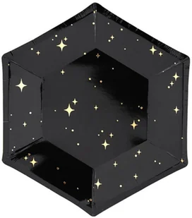 PartyDeco Talerzyki Sylwester, czarny, 20 cm TPP28-010 - Sylwester - miniaturka - grafika 3