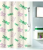 Zasłony prysznicowe - Kleine Wolke zasłona prysznicowa Scarlett, szmaragdowy, 180x200 cm - miniaturka - grafika 1