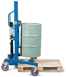 d 722 DENTA Dźwignik chwytak beczki stalowe 200l z wytł kraw.,podwozie przestawne podnoszenie 0-1060mm 72278434 78434-uniw - Wózki magazynowe - miniaturka - grafika 2