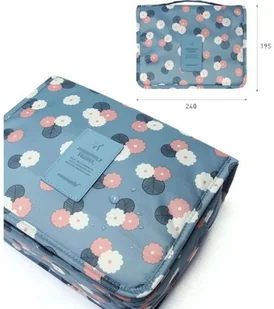 Inna Marka ORGANIZER NA KOSMETYKI, KOSMETYCZKA ROZKŁADANA NIEBIESKA W KWIATY KS18WZ1 - Kosmetyczki, organizery i kuferki - miniaturka - grafika 3