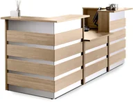 Lady recepcyjne - AJ Produkty Lada recepcyjna INVITE, kształt U, dąb - miniaturka - grafika 1