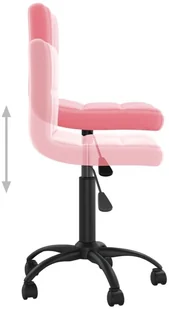 Fotel biurowy, krzesło biurowe vidaXL Obrotowe krzesło biurowe, różowe, tapicerowane aksamitem! 334611 - Fotele i krzesła biurowe - miniaturka - grafika 14