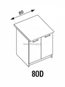 Szafki kuchenne - HALMAR AMANDA 2 260 SZAFKA D80 - KUCHNIA - DĄB SANTANA/PRIEDE ARDEN HALMAR - miniaturka - grafika 1