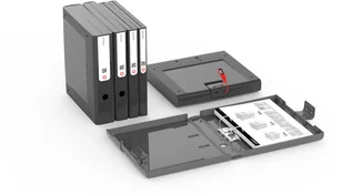 ORPLAST Plastikowy segregator na dokumenty NewBINDER 70mm szary 6080-uniw - Segregatory - miniaturka - grafika 2