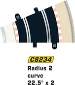 Samochody i pojazdy dla dzieci - Scalextric scalextric 500008234  R2 Std.- krzywej 22,5 stopni 2 X, rennbahnhzubehoer - miniaturka - grafika 1