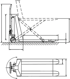 Unicraft 443 322 32269535 Kombinowany nożycowy wózek paletowy elektrohydrauliczny PHH 1003E udźwig 1000 kg długość wideł 1170mm wysokość podnoszenia 800mm) 69535-uniw - Podnośniki - miniaturka - grafika 2