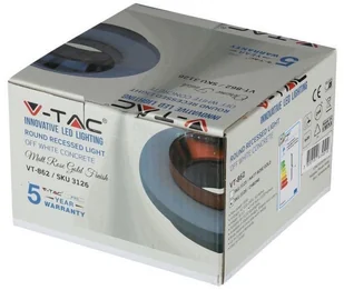 v-tac Oprawa Oczko V-TAC GIPS BETON GU10 Okrągła Wpuszczana Biały/Chrom VT-862 - Oprawy, klosze i abażury - miniaturka - grafika 6