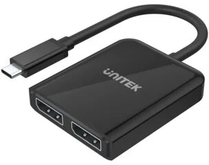 Unitek Kabel adapter V1407A USB-C - 2xDP 1.4, 8K, 60Hz V1407A - Adaptery i przejściówki - miniaturka - grafika 3