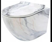 Miski WC - Rea C8003 Carlos Duroplast/Slim/ZM Granit Matt Misa Wisząca WC Bezrantowa - miniaturka - grafika 1