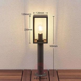Lindby Lindby Filimon słupek oświetleniowy, szary, E27 - Lampy ogrodowe - miniaturka - grafika 4