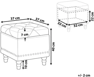 Beliani Puf ze schowkiem welurowy jasnoszary LORETTO - Pojemniki na zabawki - miniaturka - grafika 3