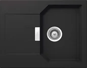 Zlewozmywaki - Schock kompaktowy kuchenny 64 x 51 cm Manhattan D-100XS Onyx - Cristalite ciemnoszary granitowy z krótszą powierzchnią ociekową od 40 cm szerokości szafki MAND100XSAGON - miniaturka - grafika 1