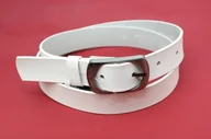 Paski - Complex Pasek Damski Skórzany Gładki (PL) 30 mm BIAŁY Szerokość Standardowa - miniaturka - grafika 1