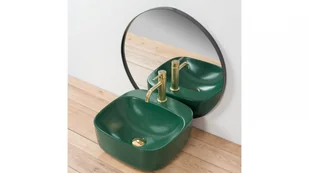 Umywalka Nablatowa Zielona Luiza 42 Green Mat Rea - Umywalki - miniaturka - grafika 3