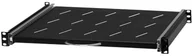 Akcesoria do szaf serwerowych - StalFlex Półka do szafy 19" z otworami 350 mm 1U wysuwana czarna RSR19-1U-350B - miniaturka - grafika 1