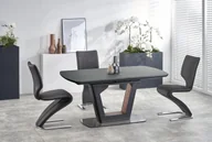 Stoły - Halmar BILOTTI stół rozkładany ze szklanym blatem - antracytowy mat / orzech - miniaturka - grafika 1