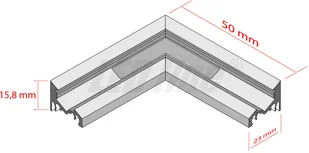 Inny Łącznik kątowy 90° do profilu aluminiowego LED - narożnego T18-L - Akcesoria do oświetlenia - miniaturka - grafika 3