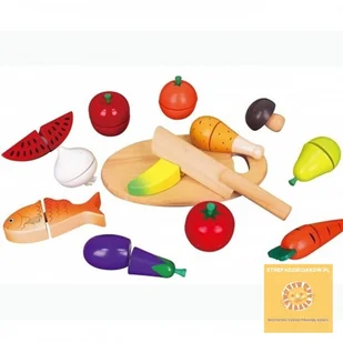 VIGA Drewniany zestaw do krojenia Piknik 59560 - Zabawki AGD - miniaturka - grafika 2
