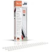 Akcesoria do bindownic - Peach pb406  01 plastkbinderuecken DIN A4, 6 MM, 25 arkuszy, 100 sztuk, białe PB406-01 - miniaturka - grafika 1