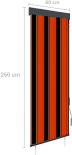 vidaXL Roleta zewnętrzna, 60x250 cm, pomarańczowo-brązowa - Rolety - miniaturka - grafika 8