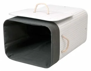 Kosz bambusowy na pranie 80L biało-szary - Kosze na bieliznę - miniaturka - grafika 3