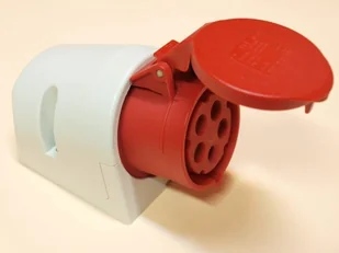 PCE Gniazdo siłowe zasilające stałe z uziemieniem małe czerwone - biały - Osprzęt siłowy - miniaturka - grafika 4