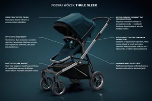 Thule Sleek - rama + siedzisko spacerowe - Navy Blue 091021079779 - Akcesoria do wózków - miniaturka - grafika 2