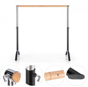 Klarfit Bar Lerina drążek baletowy sztanga baletowa 110x113cm regulacja wysokości stalczarny FTIN3-Bar Lerina B - Wyposażenie sportowe i gimnastyczne - miniaturka - grafika 2
