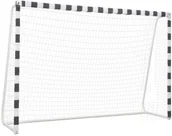 Piłka nożna - VidaXL Bramka do piłki nożnej, 300x200x90 cm, metalowa, czarno-biała 91954 VidaXL - miniaturka - grafika 1