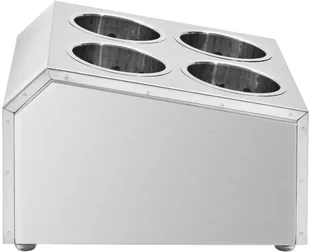 vidaXL Pojemnik na sztućce, 4 przegrody, kwadratowy, stal nierdzewna vidaXL - Akcesoria do sztućców - miniaturka - grafika 4