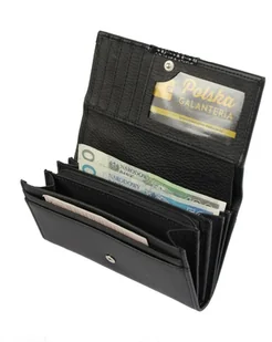 PolskaGalanteria.pl Portfel Damski PolskaGalanteria Z Wstawką Długi Suwak Skóra Naturalna CZARNY WZÓR I D14-WST - Portfele - miniaturka - grafika 4