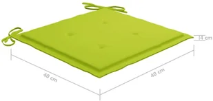 vidaXL Krzesła ogrodowe, 2 szt., jasnozielone poduszki, drewno tekowe! 3062444 - Fotele i krzesła ogrodowe - miniaturka - grafika 12