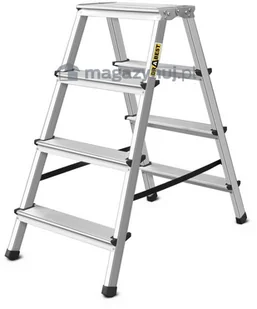 Drabina aluminiowa, dwustronna, 4 stopnie wytrzymałość: 125-150 kg (wytrzymałość 125 kg) - Drabiny Drabina aluminiowa, dwustronna, 4 stopnie wytrzymałość: 125-150 kg (wytrzymałość 125 kg) - Drabiny - miniaturka - grafika 1