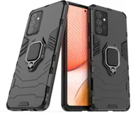 Etui i futerały do telefonów - Samsung Hurtel Ring Armor pancerne hybrydowe etui pokrowiec + magnetyczny uchwyt Galaxy A72 4G czarny - miniaturka - grafika 1
