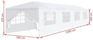 vidaXL Namiot ogrodowy, 3 x 12 x 2,55 m, biały - Pawilony ogrodowe - miniaturka - grafika 25